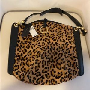 BCBGMAXAZRIA Cow hide and black leather handbag